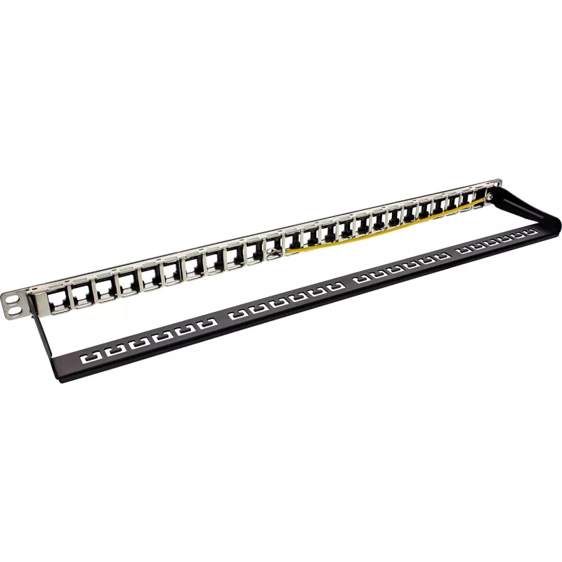 Slepý patch panel 19 palcový InLine 76824C 24 portov pre RJ45 Keystones 0,5U čierny
