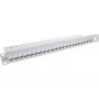 InLine prázdny patch panel 19 palcový 24 portov 1U svetlosivý montáž do racku