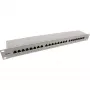 InLine patch panel 19 palcový Cat.6A 24 portov 1U svetlosivý RAL7035