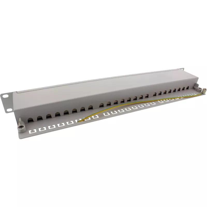 InLine patch panel 19 palcový Cat.6A 24 portov 1U svetlosivý RAL7035
