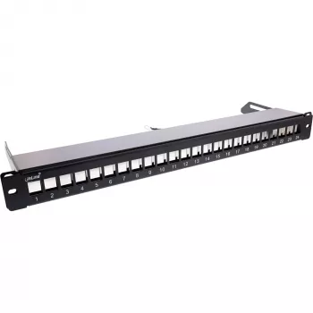 InLine prázdny patch panel výsuvný 19 palcový 24 portov 1U čierny