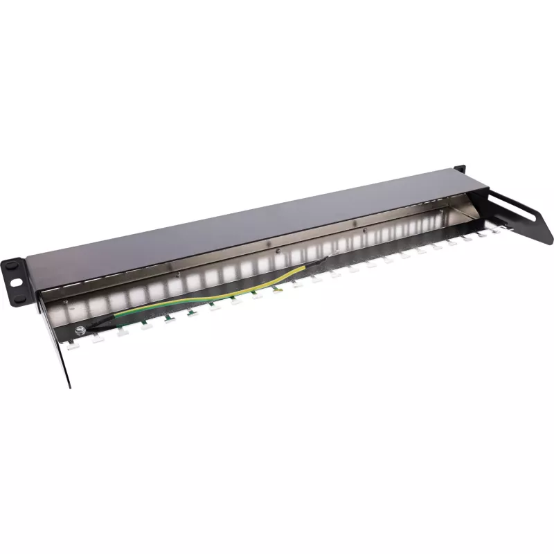 InLine prázdny patch panel výsuvný 19 palcový 24 portov 1U čierny
