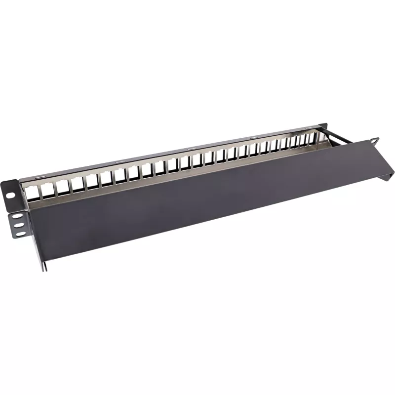 InLine prázdny patch panel výsuvný 19 palcový 24 portov 1U čierny