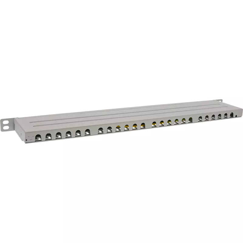 InLine 19 palcový patch panel Cat.6A 0,5U 24-portový, s ochranou proti prachu, sivý