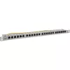 InLine 19 palcový patch panel Cat.6A 0,5U 24-portový, s ochranou proti prachu, sivý