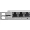 InLine 19 palcový patch panel Cat.6A 0,5U 24-portový, s ochranou proti prachu, sivý