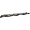 InLine 19 palcový patch panel Cat.6A 0,5U 24-portový, s ochranou proti prachu, čierny