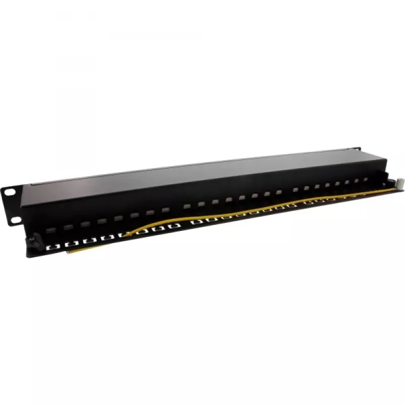 InLine patch panel 19 palcový Cat.6A 24 portov 1U čierny RAL 9005