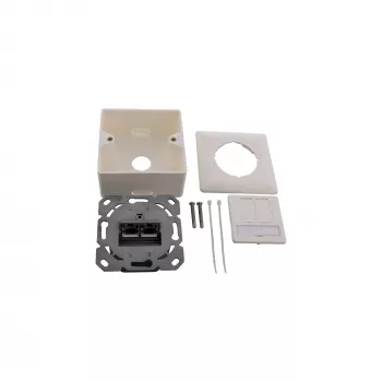 InLine Cat.6A nástenná zásuvka na povrch alebo do steny 2x RJ45 konektor samica 76842S