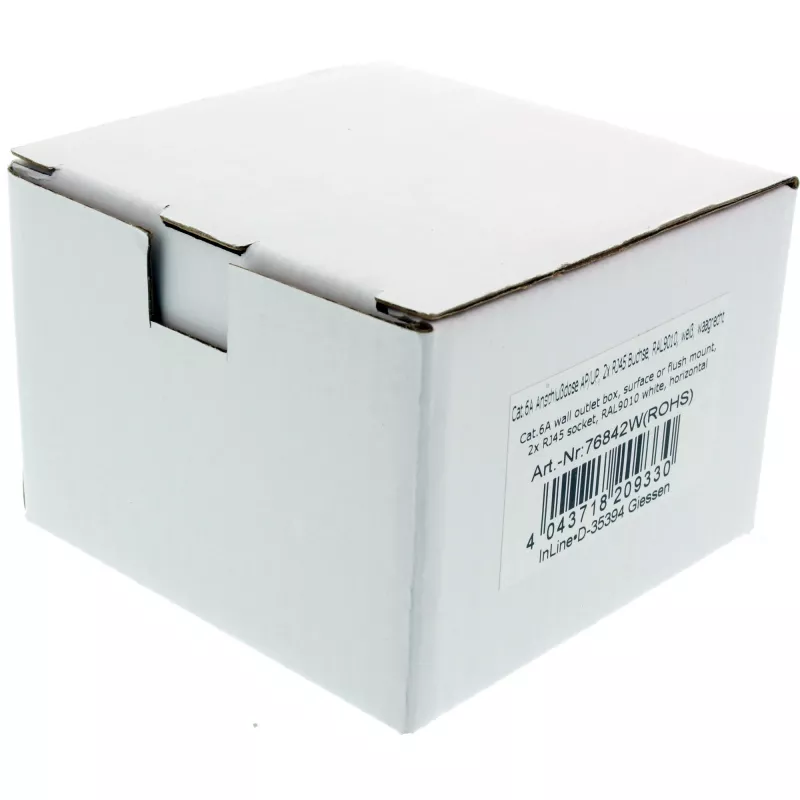 InLine Cat.6A nástenná zásuvka na povrch alebo do steny 2x RJ45 konektor samica 76842S
