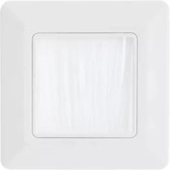 Nástenný rám s priechodkou s kefou InLine 78501 pre TV, plast, biely RAL9010, 80×80 mm