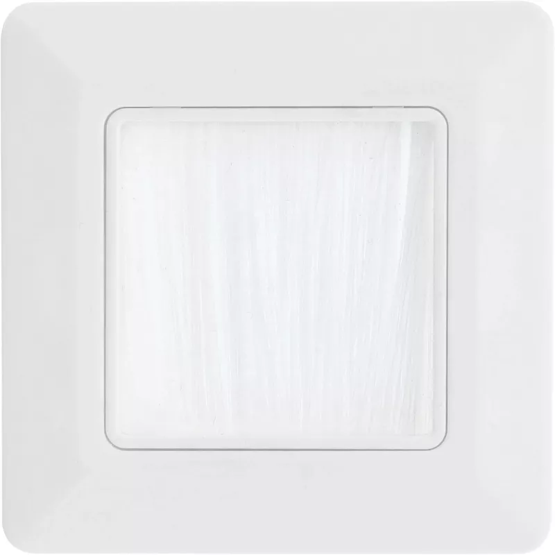 Nástenný rám s priechodkou s kefou InLine 78501 pre TV, plast, biely RAL9010, 80×80 mm