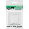 Nástenný rám s priechodkou s kefou InLine 78501 pre TV, plast, biely RAL9010, 80×80 mm