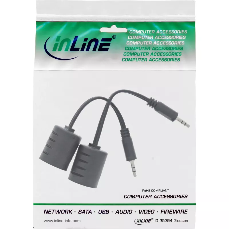 InLine 3,5 mm audio cez LAN / Ethernet / RJ45 kábel max. 50 m kompletná sada