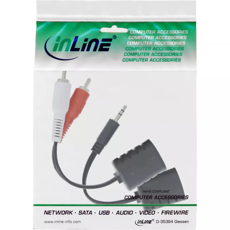 InLine RCA audio cez LAN / Ethernet / RJ45 kábel max. 50 m kompletná sada