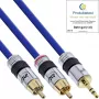 InLine audiokábel Premium 2x cinch konektor samec / 3,5 mm jack konektor samec pozlátený 3 m