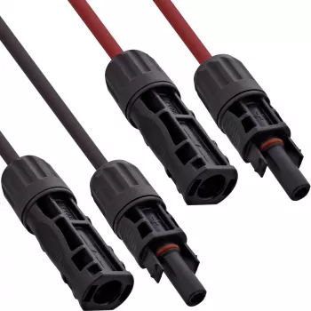 InLine Predlžovacia sada solárneho kábla 95615 so solárnymi konektormi, 6 mm², čierna/červená, 15 m