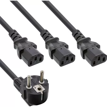 InLine B-16653B Y napájací kábel, 1x zástrčka na 3x IEC C13, 1,8 m, hromadné balenie 13 kusov