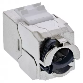 InLine 24-portové hromadné balenie Keystone RJ45 Jack tenký SNAP-In Cat.6A s integrovanou káblovou páskou (B-76202P)