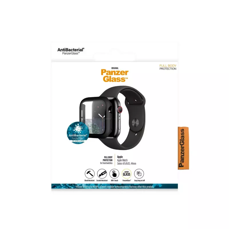 PanzerGlass® plné puzdro čierne Apple Watch SE 3 | SE | 6 | 5 | 4 | 44 mm