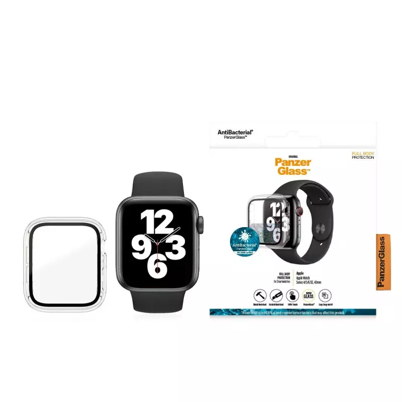PanzerGlass ® plné puzdro transparentné Apple Watch Series SE 3 | 6 | 5 | 4 | 40 mm