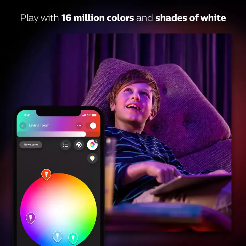 Smart LED štartovacia sada Philips Hue White and Colour Ambience — 2× E27 11W žiarovky, Bluetooth/Zigbee