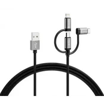 Varta Speed Charge & Sync 3-in-1 kábel, USB-A na Lightning/Micro-USB/USB-C