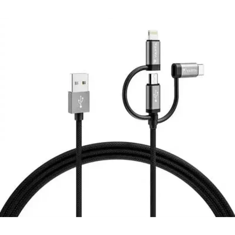 Varta Speed Charge & Sync 3-in-1 kábel, USB-A na Lightning/Micro-USB/USB-C