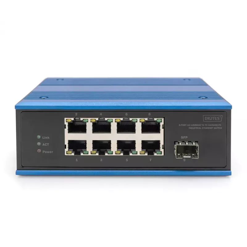Neupravovaný switch Digitus DN-651132 8 portov Fast Ethernet 1 SFP uplink