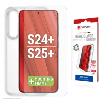 Displex ochranná fólia displeja + puzdro pre Samsung Galaxy S24+/S25+, Eco montážny rámik, odolná proti poškriabaniu