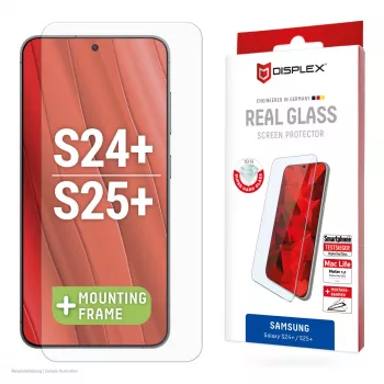 Displex ochranná fólia displeja (10H) pre Samsung Galaxy S24+/S25+, Eco montážny rámik, odolná proti poškriabaniu