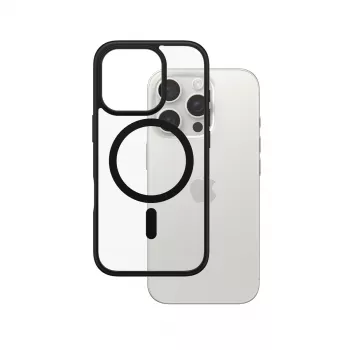 PanzerGlass® HardCase transparentné s čiernym MagSafe a rámikom iPhone 16 Pro