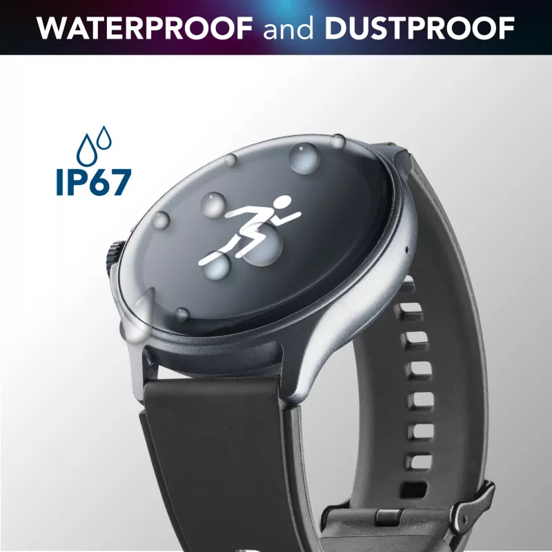 Cellularline ION PRO Round Bluetooth® smartwatch s aplikáciou, 3,51 cm (1,38 palca), TFT, dotykový displej, 0,00064 GB, 98 g
