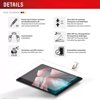 Displex Tablet Glass (9H) pre Samsung Galaxy Tab S10 FE+, Eco montážny rám, nerozbitné