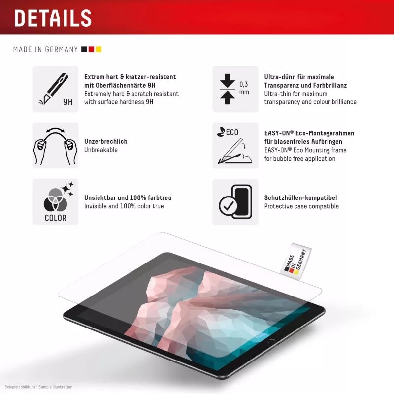 Displex Tablet Glass (9H) pre Samsung Galaxy Tab S10 FE+, Eco montážny rám, nerozbitné