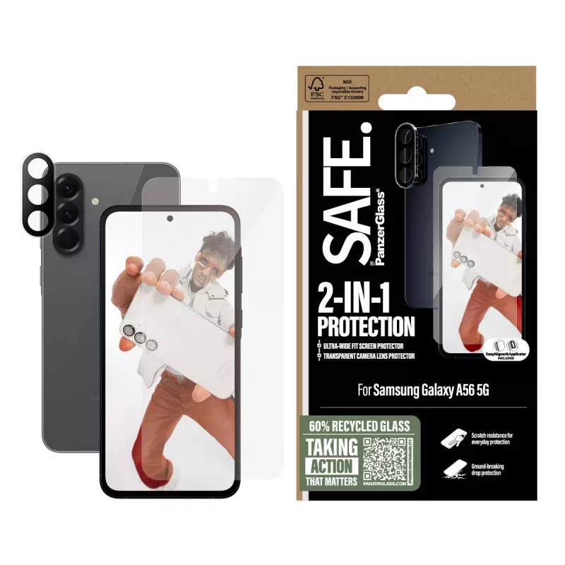PanzerGlass SAFE. by ® 2-in-1 balenie Samsung Galaxy A56 5G odolné proti poškriabaniu a nárazom