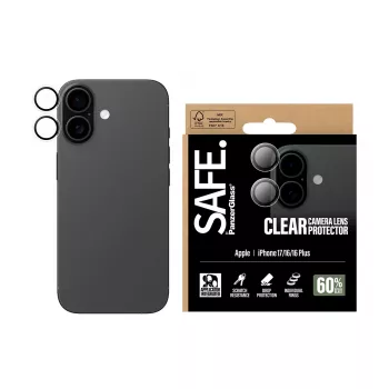 Ochrana objektívu kamery PanzerGlass SAFE pre iPhone 17 16 16 Plus odolná proti poškriabaniu a nárazom transparentná