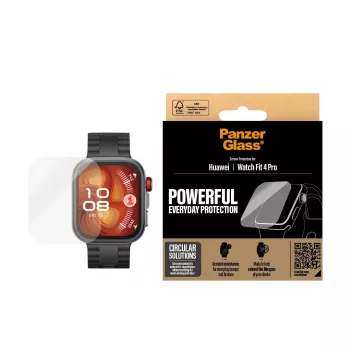 Ochrana displeja PanzerGlass pre Huawei Watch Fit 4 Pro — tvrdené sklo, odolná proti poškriabaniu, presný výrez
