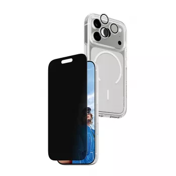 Privacy puzdro PanzerGlass pre iPhone 17 Pro 3-in-1 — séria CARE, ochrana súkromia, integrovaný kryt kamery