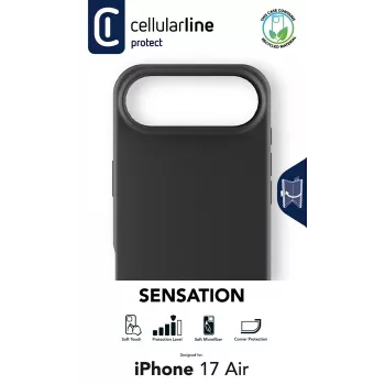 Cellularline Sensation – iPhone Air – ultramäkké silikónové puzdro s povrchom Soft-Touch, dokonalé na ochranu každého detailu vášho iPhone Air s eleganciou a pohodlím.