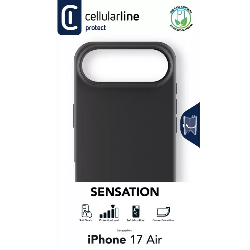 Cellularline Sensation – iPhone Air – ultramäkké silikónové puzdro s povrchom Soft-Touch, dokonalé na ochranu každého detailu vášho iPhone Air s eleganciou a pohodlím.