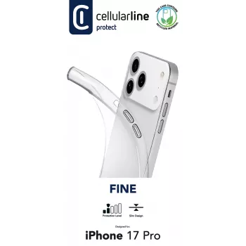 Cellularline Fine - iPhone 17 Pro, puzdro, Apple, iPhone 17 Pro, 16 cm (6,3 palca), transparentné