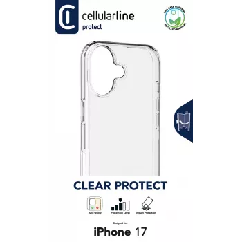 Cellularline Clear Protect – iPhone 17 tvrdé puzdro s gumenými okrajmi