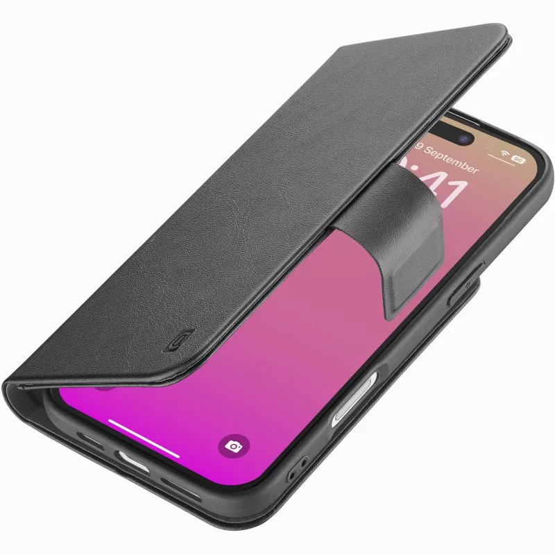 Cellularline Book Agenda – knižné puzdro s koženým vzhľadom a magnetickým uzatváraním pre iPhone 17