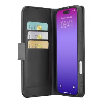 Cellularline Book Agenda – iPhone 17 Pro knižné puzdro s koženým vzhľadom a magnetickým uzatváraním