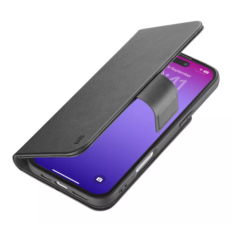 Cellularline Book Agenda – iPhone 17 Pro knižné puzdro s koženým vzhľadom a magnetickým uzatváraním