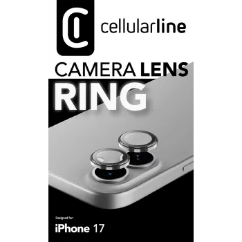 Cellularline krúžok na objektív kamery - iPhone 17 tvrdené sklo na ochranu kamery