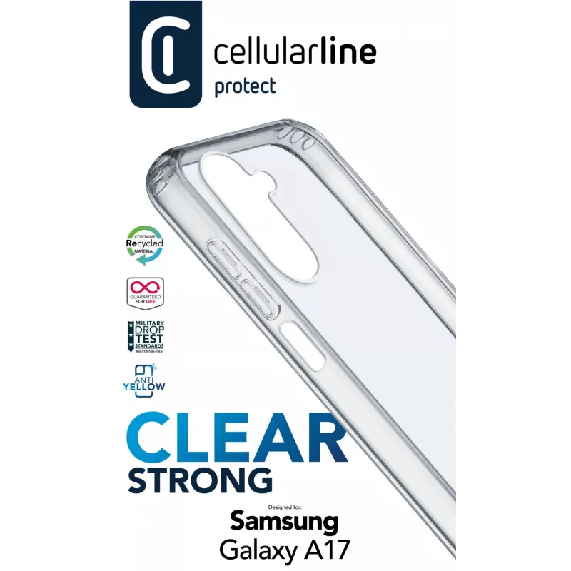 Cellularline Clear Strong – Galaxy A17 tvrdé puzdro s gumenými okrajmi