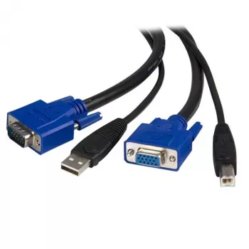 StarTech.com 10 ft 2-in-1 univerzálny USB KVM kábel, 3 m, USB, USB, VGA, čierna, USB A + VGA