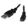 StarTech.com 2m Micro-USB kábel - A na Micro B zahnutý, 2 m, USB A, Micro-USB B, USB 2.0, samec/samec, čierny